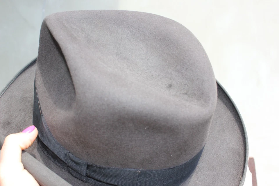 Chapéu Fedora Borsalino Vintage Raro Lã Italiana Clássico Colecionável Chapéu Trionfo - Imagem 4 de 4