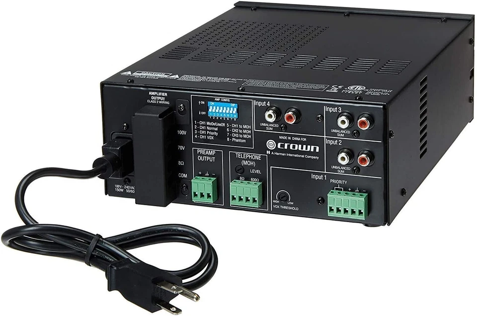 Crown 160MA 4 Input, 60W Mixer/Amplifier - Image 3 of 3