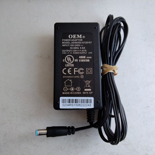 Cisco 20 Watt OEM Power Adapter Ad50202-u12067 12 Volts 1.67 Amps Blue Tip - Afbeelding 3 van 5