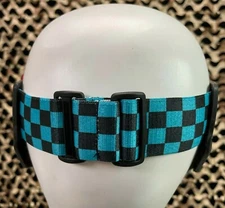 NEW KM Paintball Goggle Strap - Checkered Black/Teal