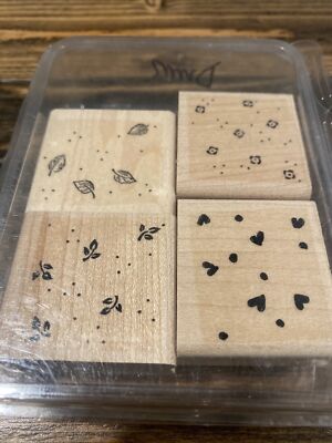 Stampin Up! Retired PETITE PATTERNS Wood Mounted Stamp Set of 4 | eBay