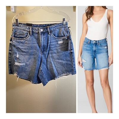 Blank NYC  Sz 29 The Warren In Work With Me Denim Cutoff Shorts Blue Distressed