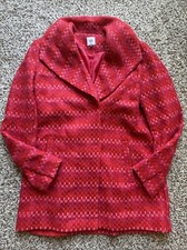 CABI Red Sloan Tweed Snap Button Front Sloan Jacket Style 3031. Size Medium