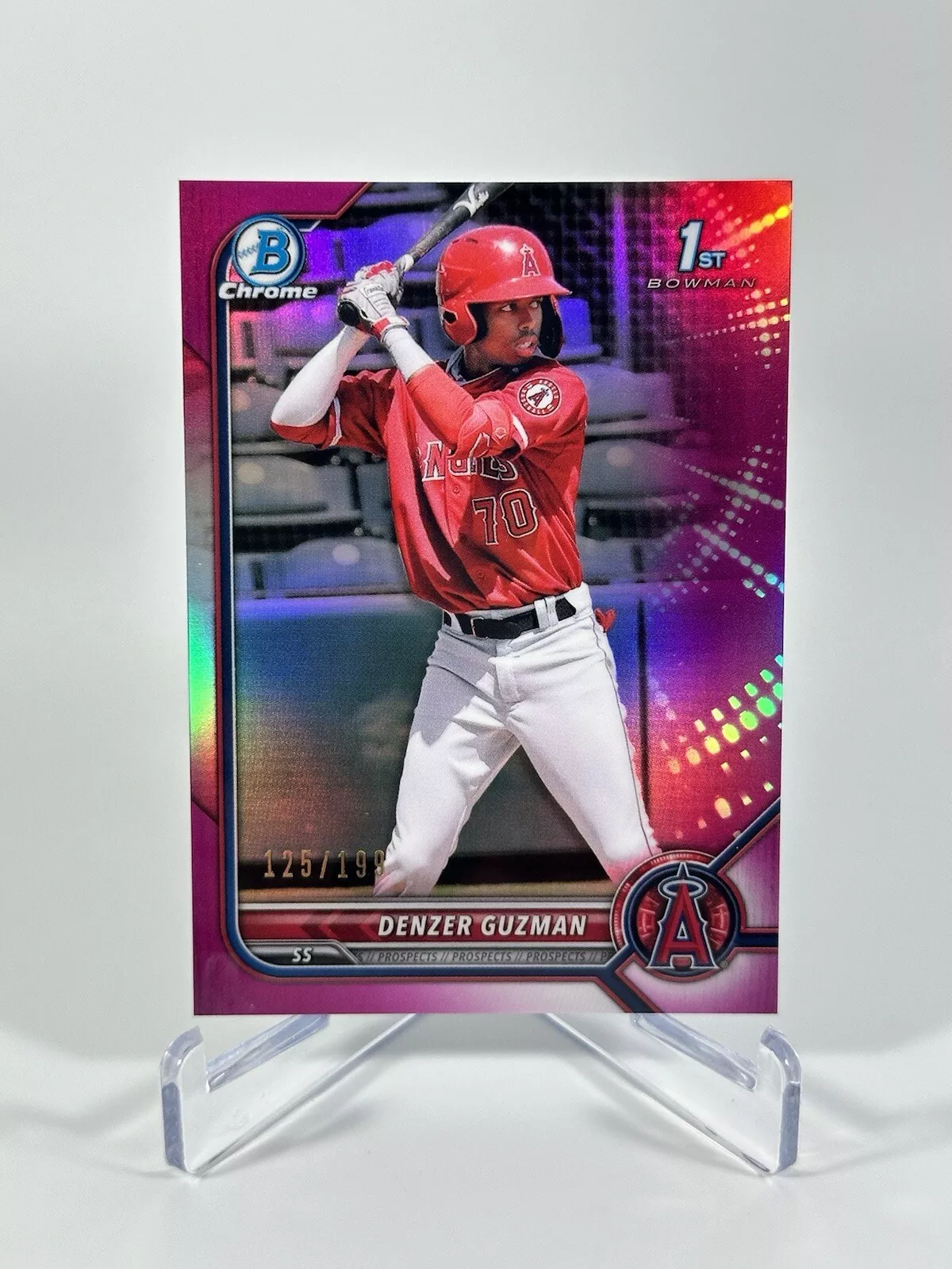 2022 Bowman Chrome 1st Denzer Guzman #BCP-138 Angels Fuchsia Refractor /199