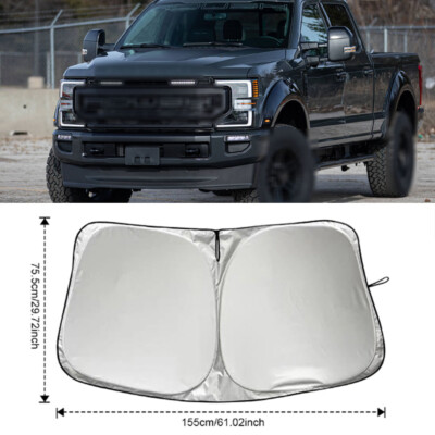 For Ford F250 Car Windshield Cover Sun Visor Shade Foldable UV Shield Screen US