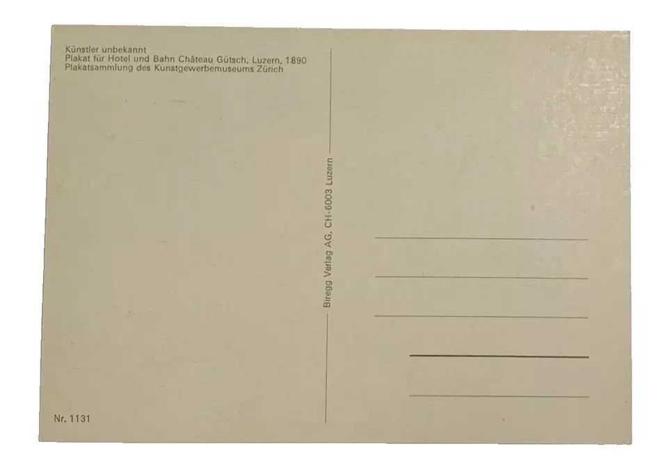 Anuncio postal Hotel Chateau Gutsch Chemin De Fer Funiculaire teleférico Lucerna Foto 2 de 4