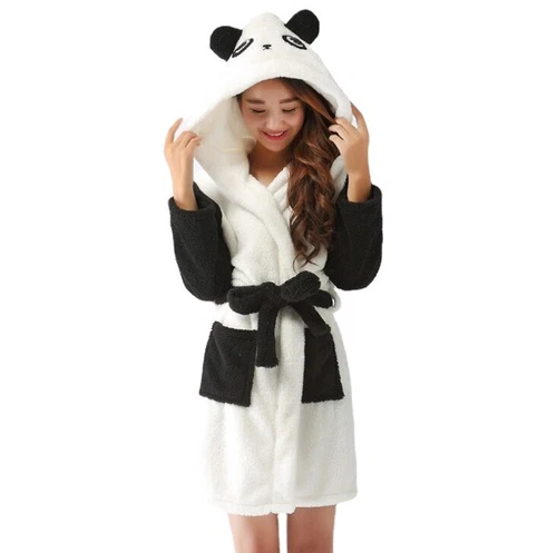 Lilo & Stitch Kapuzen Bademantel Damen Fleece Nachtwäsche DE - Bild 12 von 20