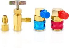 R134A Can Tap Valve Kit, AC R134A Adapters Quick Couplers, for R12 R22 Manifold 