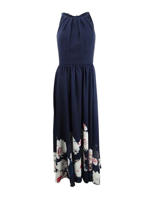 betsy and adam floral chiffon gown