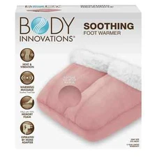 Body Innovations Soothing FOOT WARMER MASSAGE Heat Memory Foam BRAND Pink NEW 