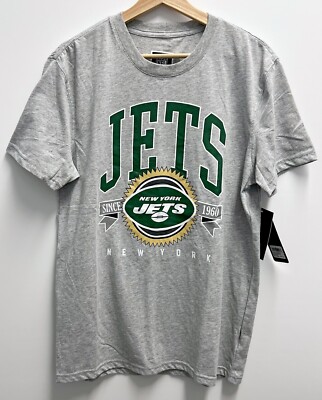 New York Jets T-Shirt Men Medium Gray NFL Team Apparel Double Sided  Football New
