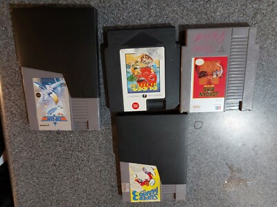 Nes Cartridge Package. Super Mario 3, Jordan vs Bird, Top Gun Dudes with Attitud