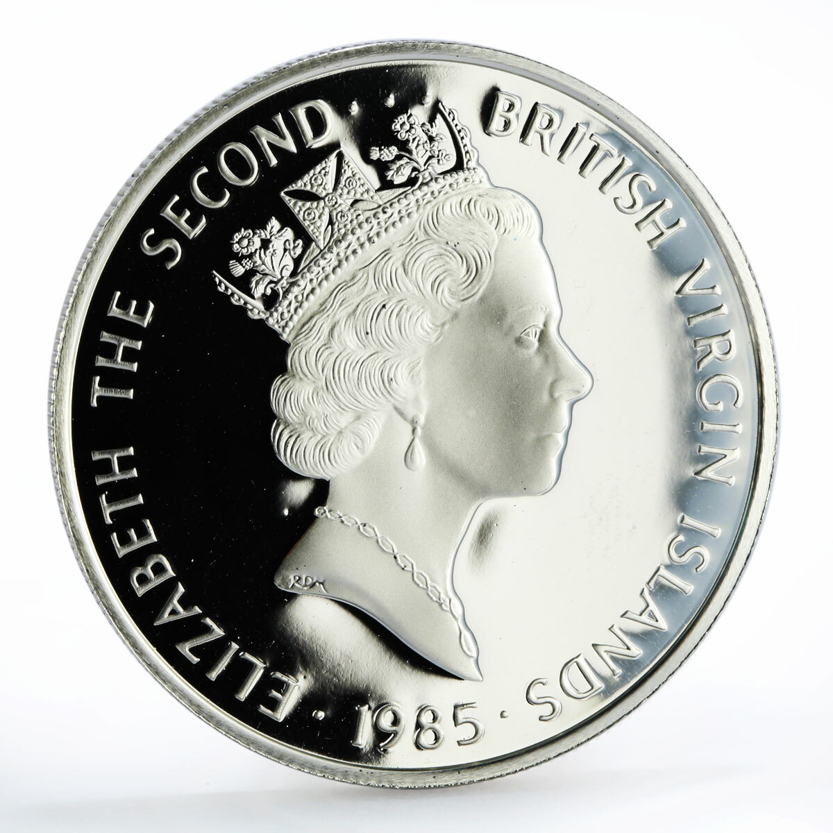 【未使用級】英領ヴァージン諸島 20ドル銀貨 1985年 SV925 British Virgin Islands 20 dollars Brass Nocturnal proof silver