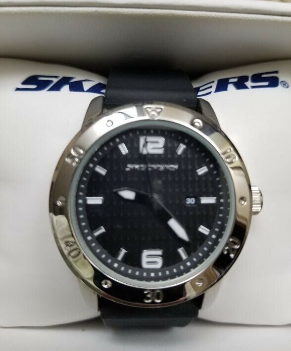 Skechers Watch, Model SR6049, Redondo, Black/Silver, Unisex, Excellent Condition