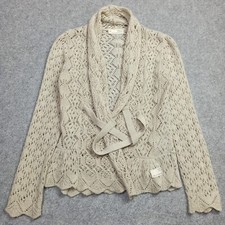 Odd Molly Alpaca Wool Cardigan 0 - XS Beige Open Knit Tie Wrap Shawl Sweater 337