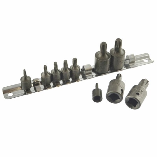 Douilles Mâles Torx / Star T10 - T55 1/4" Et 3/8" 11 Pièces Par