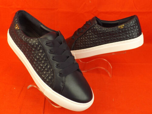 NUEVO EN CAJA ZAPATILLAS TORY BURCH AZUL MARINO BRYANT ACOLCHADAS CUERO CON CORDONES REVA 9 - Imagen 5 de 9