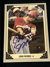  John Morris - Philadelphia Phillies 1991 Leaf AUTOGRAPHED 
