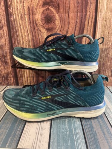 Brooks Richochet 2 Navy Green Mens Running Comfort Shoes US 10.5
