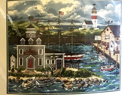 PEACEFUL HARBOR Dimensions Needlepoint Kit 18" x 14" (Sealed) - Picture 4 of 4