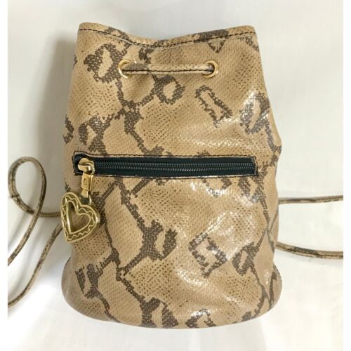 Vintage MOSCHINO by redwall snakeskin print leather mini backpack with golden M - Picture 7 of 10