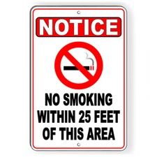 No Smoking Within 25' Of This Area Metal Sign Or Decal 6 SIZES vaping SNS021