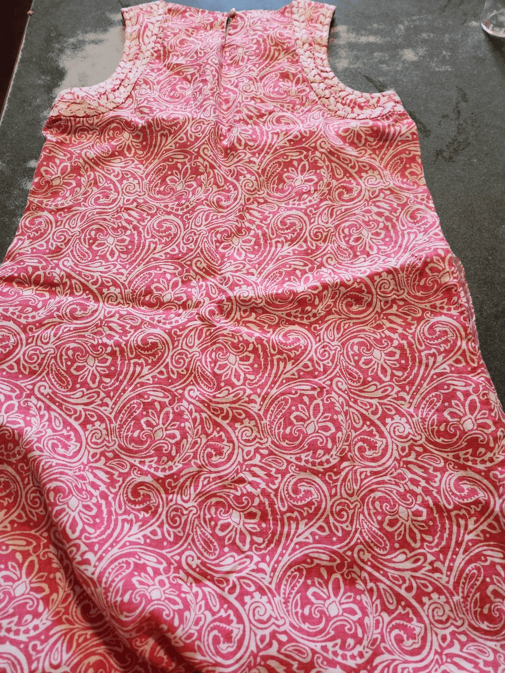 J. McLaughlin pink&white floral linen dress sz Medium Gem