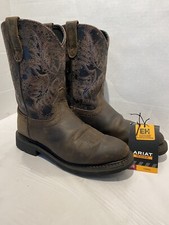 Ariat Men's Sahara Pull-up Roper Work Boot Round Soft Toe Sz 9 D 10021845
