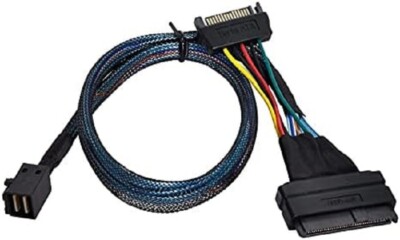 SFF-8639 68P Straight + PWR to SFF-8643 36P Mini SAS U.2 Cable for 2.5 NVMe SSD