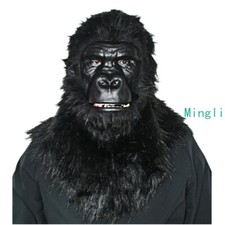 Halloween Gorilla Head Mask Party Costumes Latex Funny Animal Cosplay Prop Black