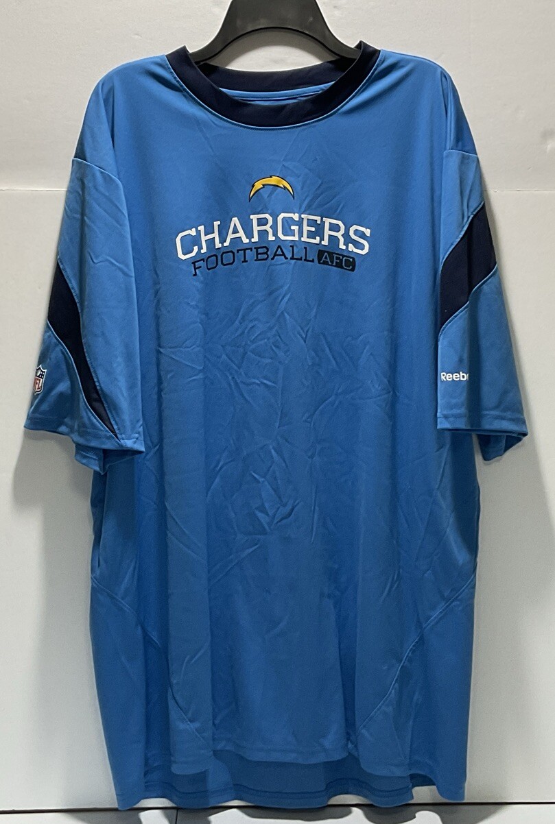 Reebok Men's NFL Chargers AFC Football T-Shirt 100% Polyester Blue Size 2XL
