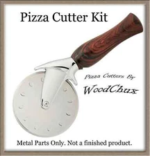 Artisan Premium Pizza Cutter Kit Stainless Steel Kit Woodturning Lathe Engrave