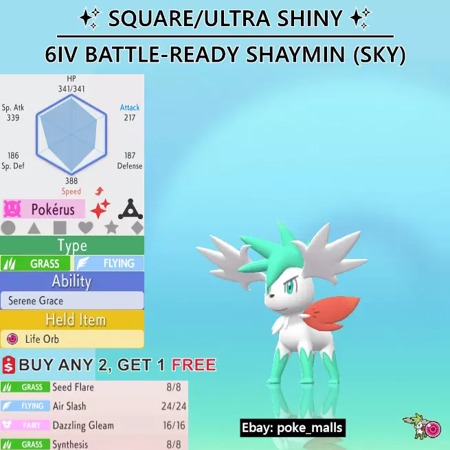 💎Pokemon Brilliant Diamond/Shining Pearl SHAYMIN✨Lv100 LEGENDARY  UltraShiny 6IV