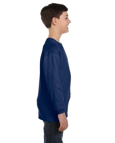 Gildan G540B Youth Heavy Cotton Ribbed Cuffs Long Sleeve Soft Stylish T-Shirt - Picture 20 of 35