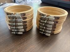 12 Embroidery Hoop Bulk Small Wood Circle Metal Screw New Craft Lot 3.5