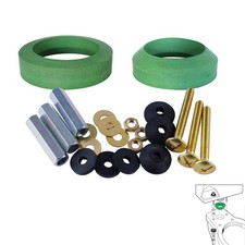 3" Toilet Tank to Bowl Bolts  Gasket Kit, Fits for American 3 inch, Brass