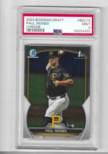 2023 BOWMAN DRAFT CHROME 1st BOWMAN CHROME CARD PAUL SKENES PSA 9 MINT #BDC14