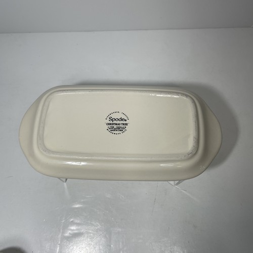 Spode "CHRISTMAS TREE" England ~ 1/4 lb Butter Dish with Cover - Picture 8 of 9