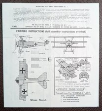 Vintage Revell Fokker Dr. 1 Modellbausatz Anleitung Werner Voss