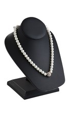 SSWBasics Black Faux Leather Necklace Display Stand - Elegant 6½"L x 7"W x 8¼"H