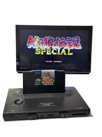 SNK Neo Geo AES Console w/ 2 Controllers 3 Games Samurai Spirits Tested Japan