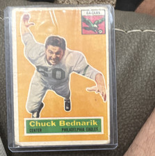 Topps 1949 #28 Chuck Bednarik Rookie Philadelphia Eagles Football Card. rookie card picture