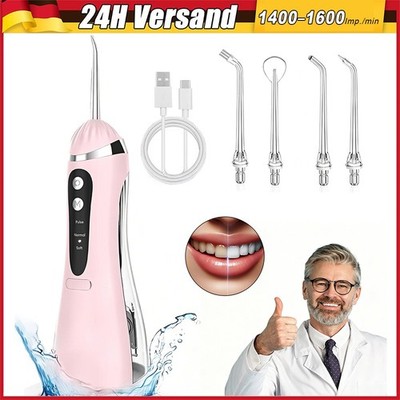 Munddusche Kabellos Reise Zahndusche Water Flosser 4-Aufsätze 200ml Testsieger