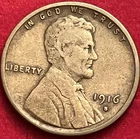 1916-S Lincoln Wheat Cent Semi-Key Date Very Good VG Condition JC1334
