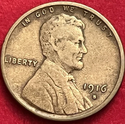 1916-S Lincoln Wheat Cent Semi-Key Date Very Good VG Condition JC1334