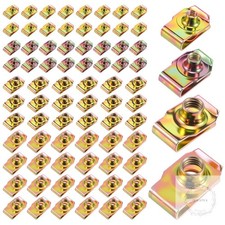 100 PCS U-Clip Nut Set for Auto Car M4 M5 M6 M8 Assortment Kit 25 Each Color