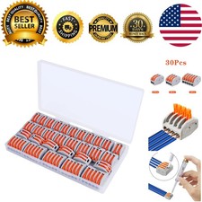 30 PCS Lever Wire Electrical Connectors Nuts Assortment Kit with 28-12 AWG, M...
