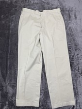 G.H. Bass  Co Premium Chino Pants Mens 34x29 Khaki Beige Flat Front Straight