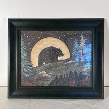 Forest Green Bear Art Print Cabin Rustic Print 18 x15