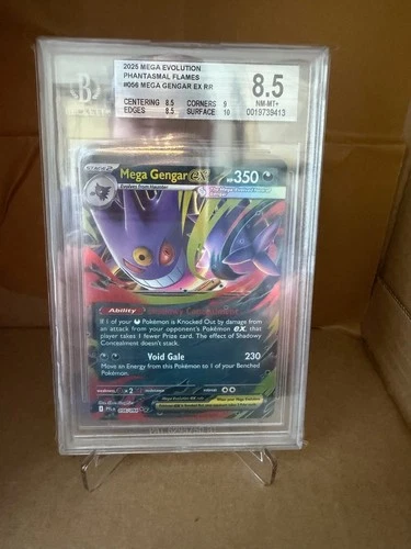 BGS 8.5 Mega Gengar EX RR 056/094 Phantasmal Flames 10 Surface pokemon